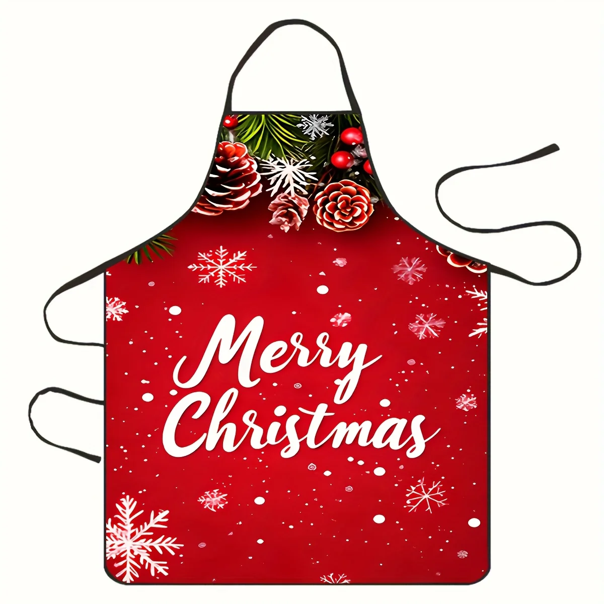 

Рождественский фартук Праздничный красный кухонный фартук с рождественским письмом, снежинками, кулинарным фартуком для праздничной выпечки