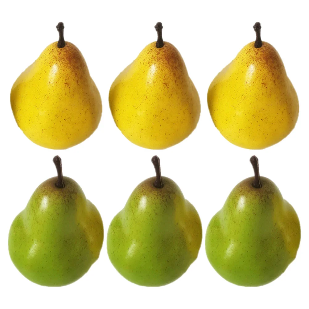

6 Pcs Simulated Pear Model Models Adorable Fake Desktop Foam Fruit Photo Supply Fruits Artificial Decor Green Multi-function