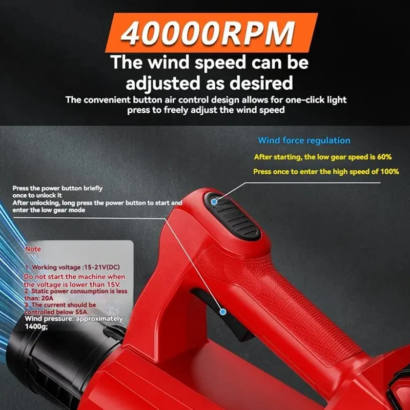 

Для Makita/Milwaukee/Dewalt/Bosch/Ryobi 18В, мощная турбовоздуходувка, электрический пылесос, турбовентилятор для очистки автомобиля