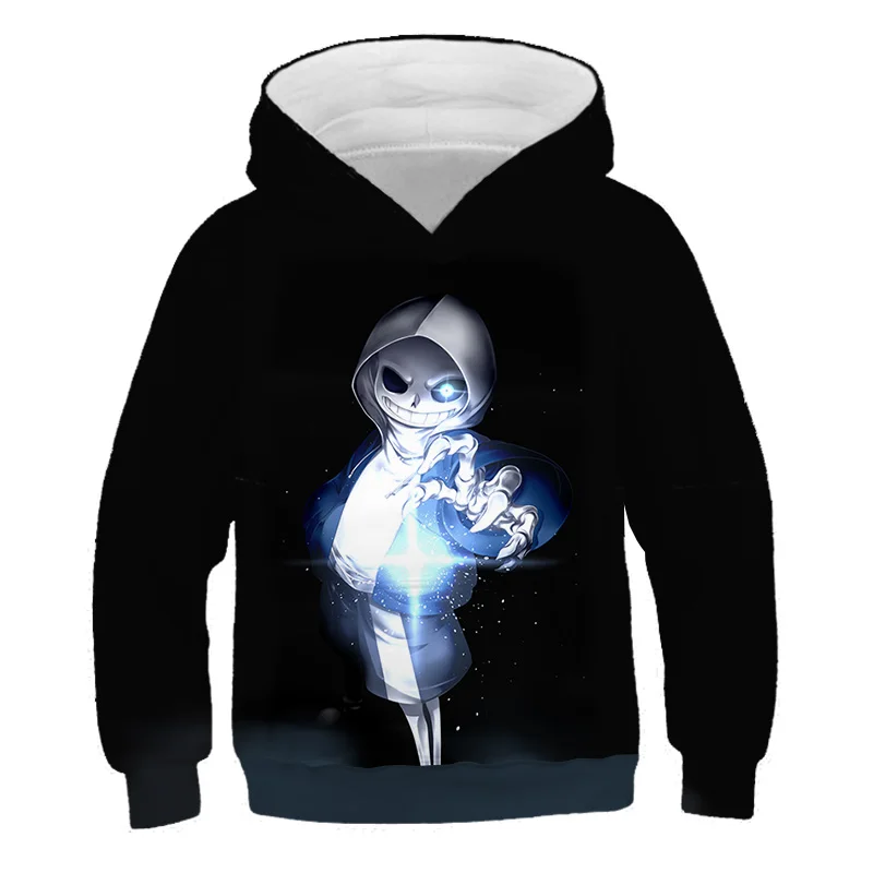 New Undertale Animation Peripheral  Printed Childrens Hooded Sweatshirt Cartoon  Skeleton Brothers Two-dimensional Boys Pullover