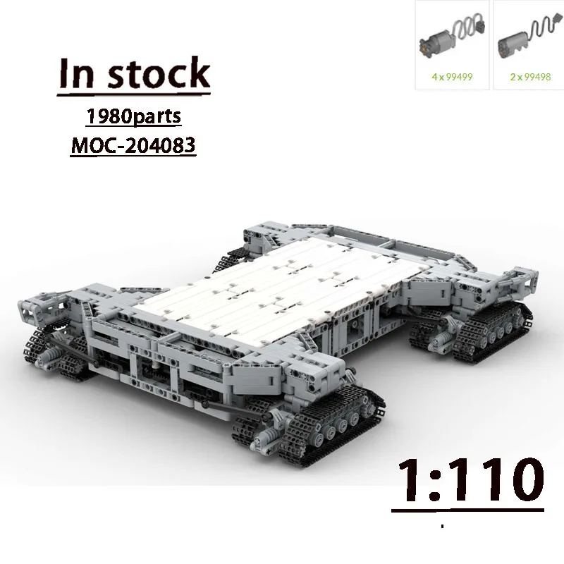 

MOC- 204083 Гигантский гусеничный транспортер 1:110, кирпичная модель 1980, деталиMOC, креативный строительный блок для мальчиков и детей на день рождения, игрушка в подарок