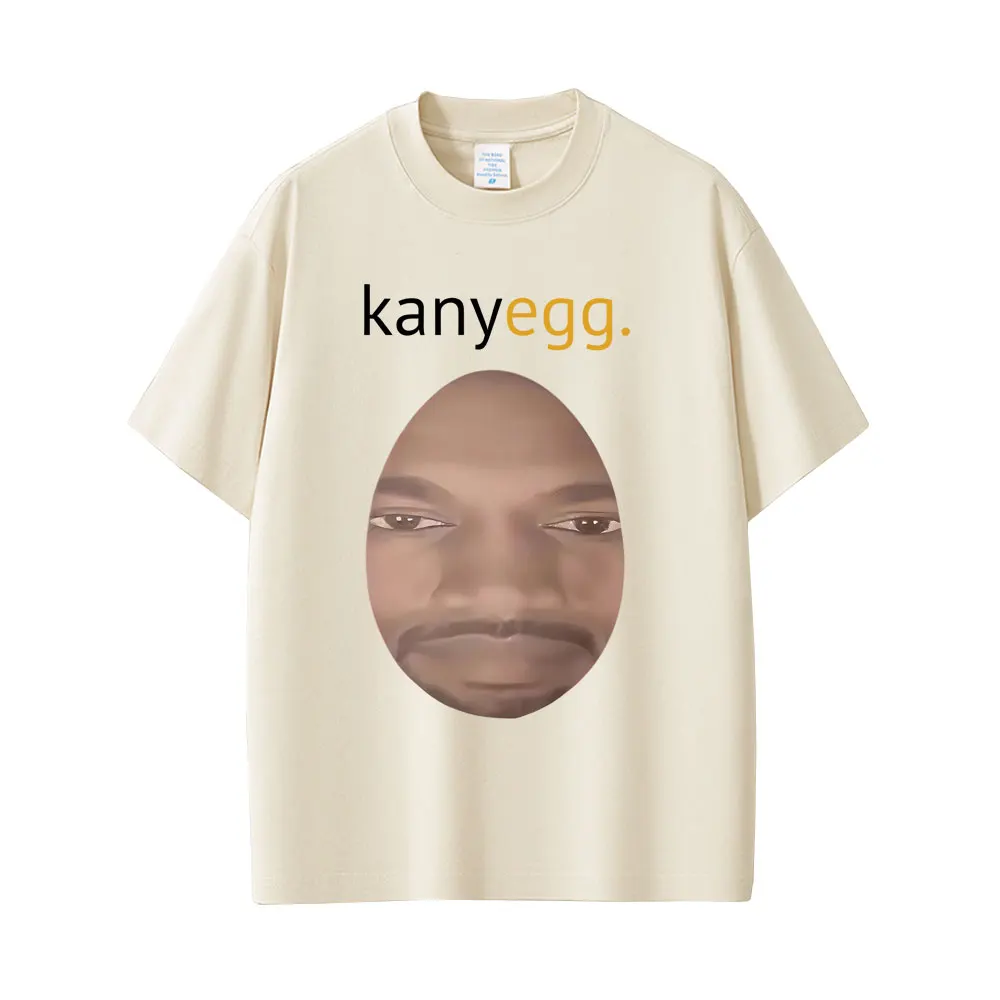Rapper Kanye West Egg Funny Meme T-shirt Men Hip Hop Casual Humor T-shirts Male 100% Cotton T Shirt Tops Oversized Short Sleeve