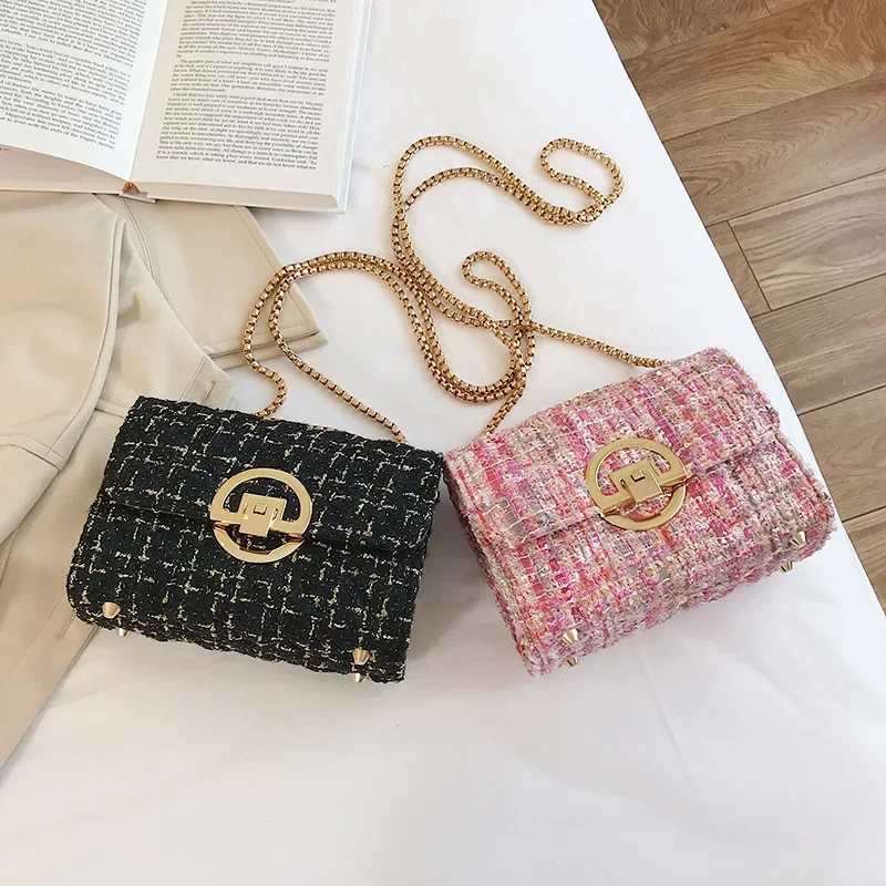 Instagram Super Fire Woven Bag Women's Bag New Trendy Korean Edition Fashion Versatile Chain One Shoulder Crossbody Bag