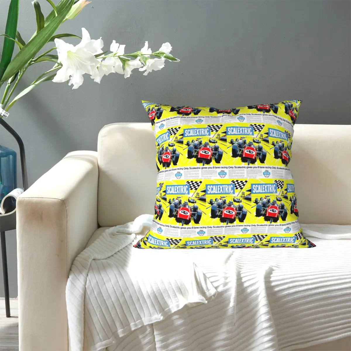 Scalextric Vintage Stuff Square Pillowcase Pillow Cover Cushion Zip Decorative Comfort Throw Pillow for Home Living Room