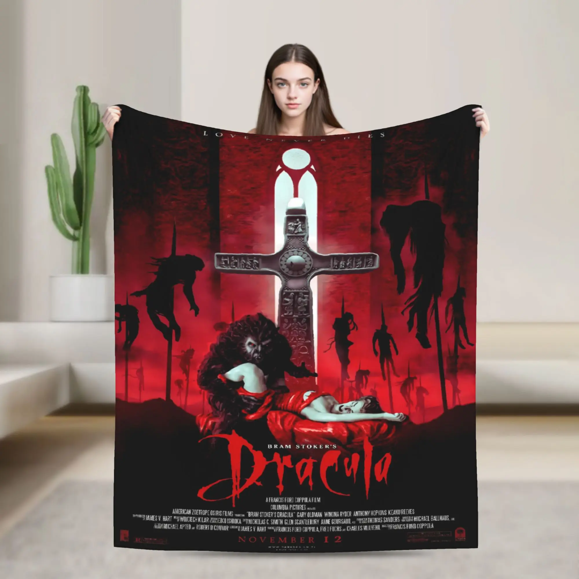 Bram Stoker's Dracula Blanket Super Soft Fashion Plush Throw Blanket For Couch Chair Sofa Bed Travel Flannel Bedspread Bed Cover