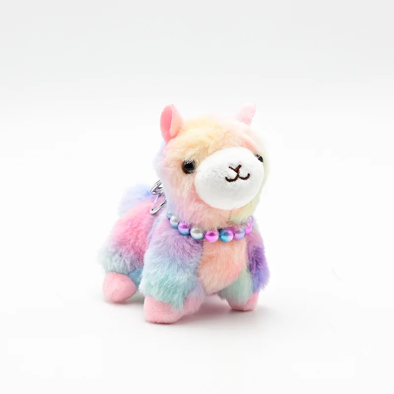 New Cartoon Kawaii Colorido Alpaca Brinquedos De Pelúcia Keychain Charme Criativo Ins Alpaca Plush Backpack Charme Presentes de Aniversário das Crianças