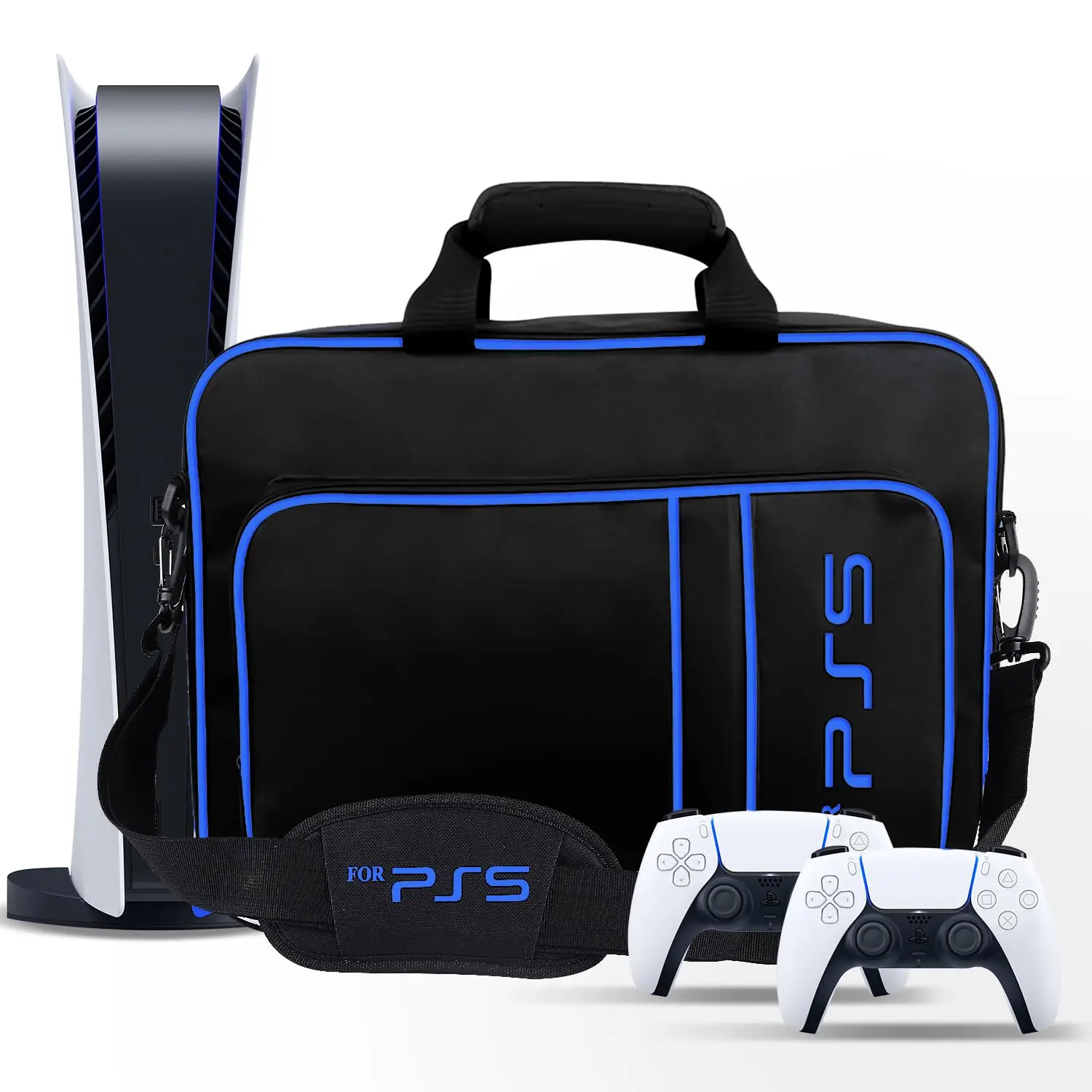 Voor PS5 Reistas voor PS5 Beschermhoes Tas Geschikt voor PS5 Disc/Digital Edition Console, Controllers, Game Cards, Headset