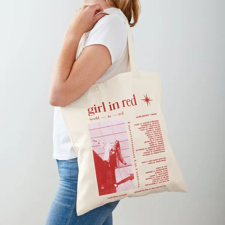 girl in red world in red tour Tote Bag