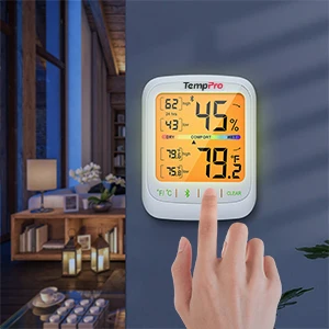 TempPro TP359 Kabelloser 80M Bluetooth-verbundener Smartphone-App-gesteuerter Digitaler Innenraum-Thermometer Hygrometer mit Datengeschichte – Detail 5