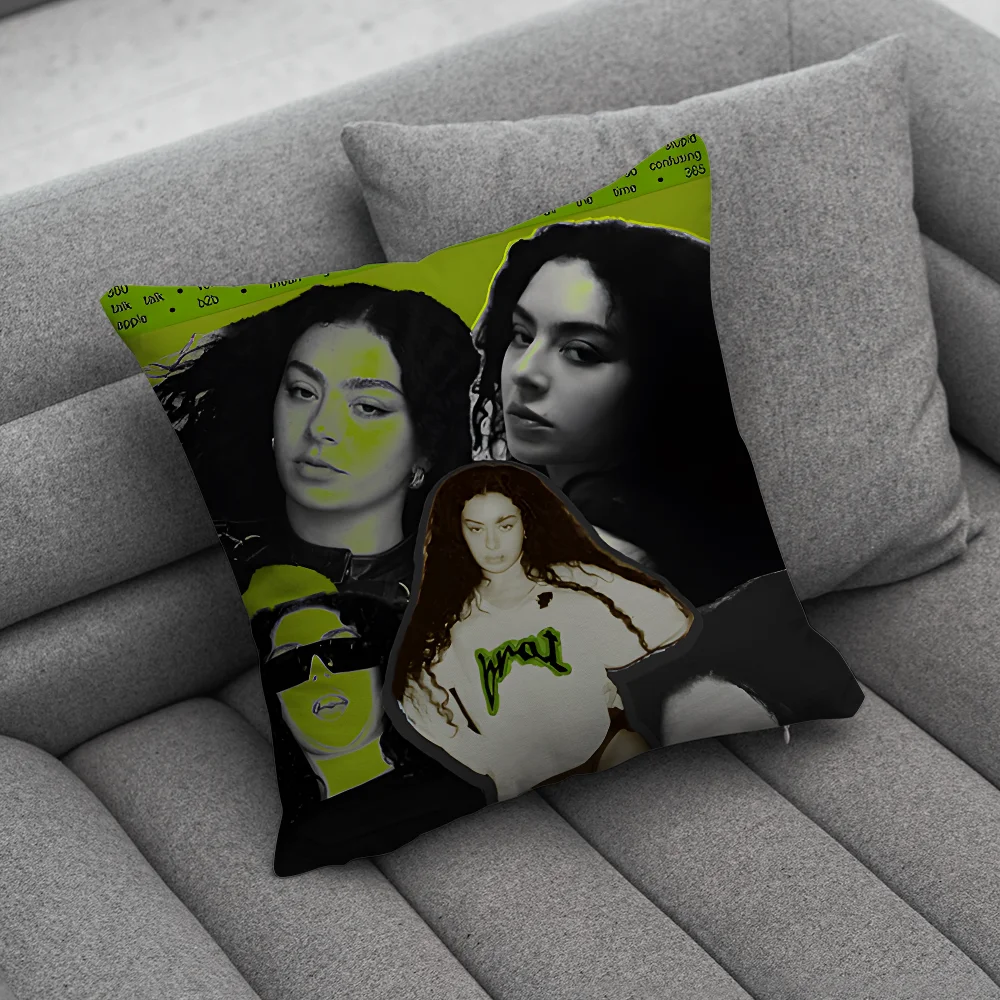 Singer C-Charli XCX BRAT Pillow Case Soft Cushion Cases for Farmhouse Sofa Decor Home Decorations and Protector