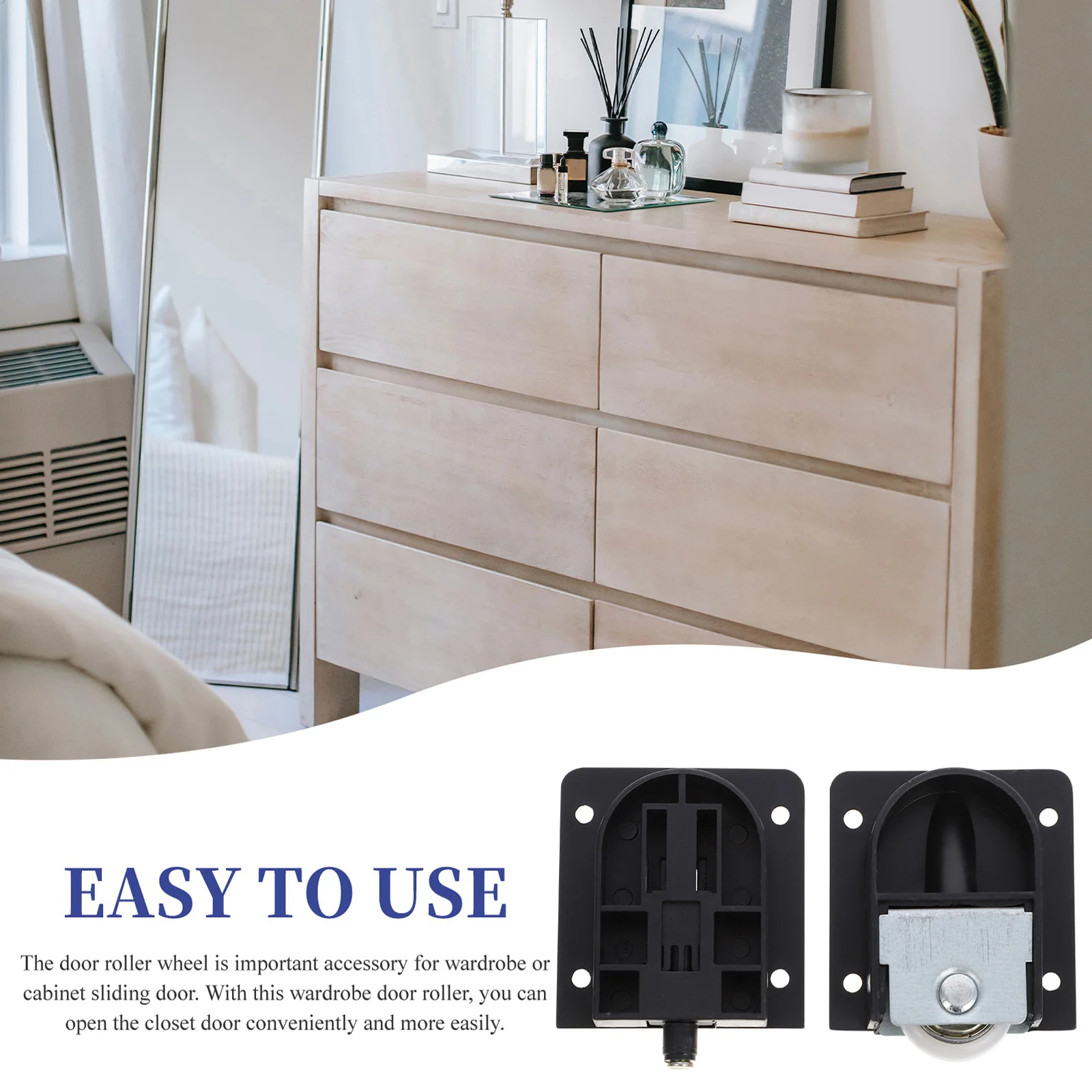 

6pcs Sliding Door Roller Premium Plastic Wardrobe Pulley Easy Install Quiet Wear-Resistant Door Runner Kit For Closet Drawer