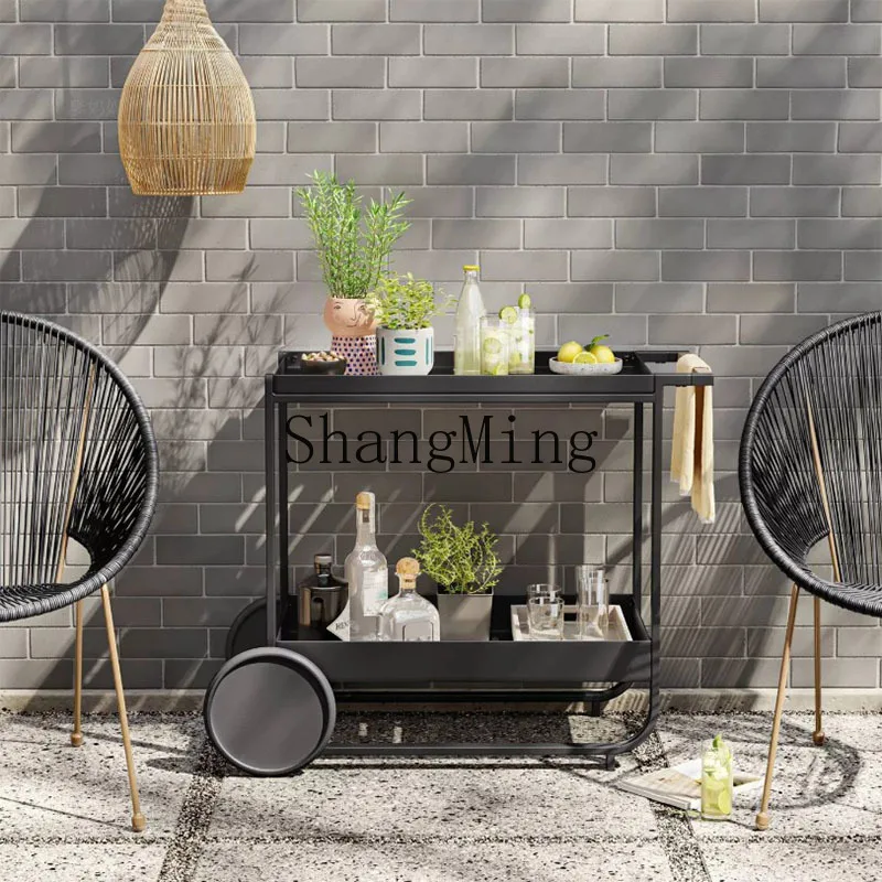 SM living room entrance table wrought iron rack simple restaurant seasoning table wine display dining car