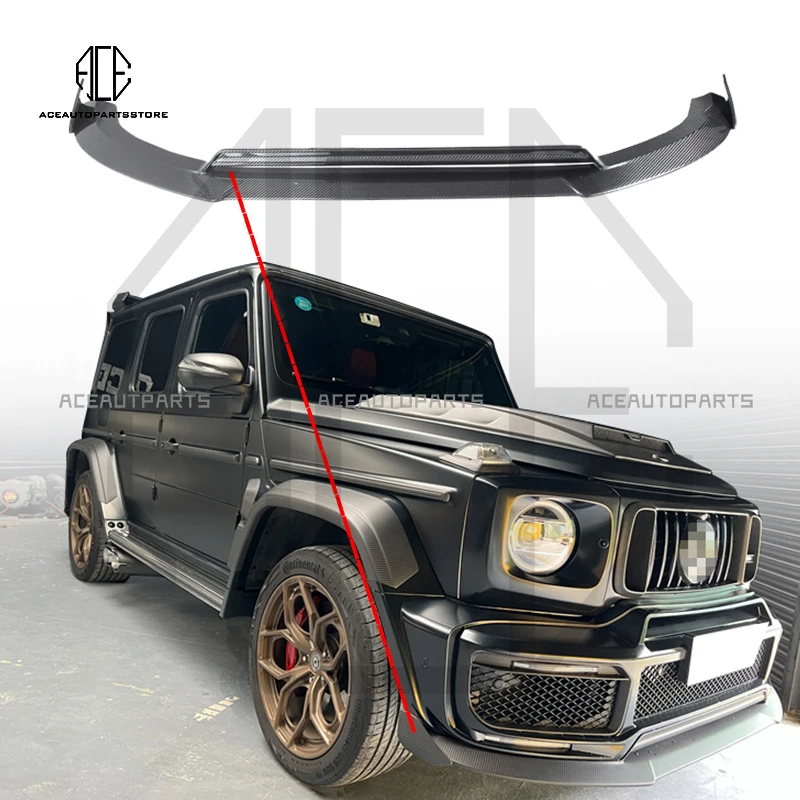 

High Quality G Class Dry Carbon Fiber Front Lip For W464 G63 G500 2019-2022 B700 B800 To B900 R Style Car Front Lip