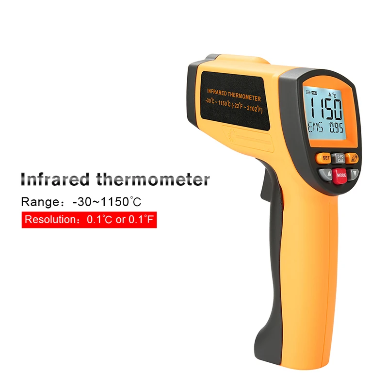 Gm1150 High Temperature Series Industrial Grade Infrared Thermometer Handheld Thermometer Steel Forging Metal Smelting