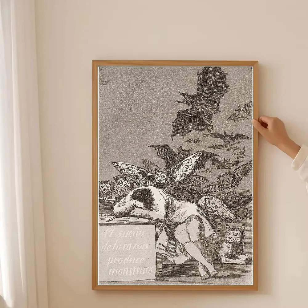 خمر القوطية الرعب قماش جدار الفن الظلام الأكاديمية طباعة الفيكتوري المكابري هالوين الديكور غرفة ديكور ديكور المنزل #3