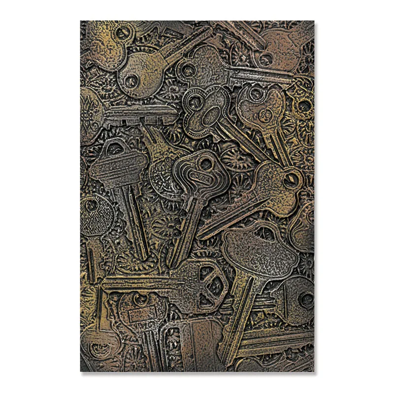 2023 New Key 3d Texture Impression Embossed Folder For Card Making, Clipbook Paper, Diy Craft Decoration Supplies