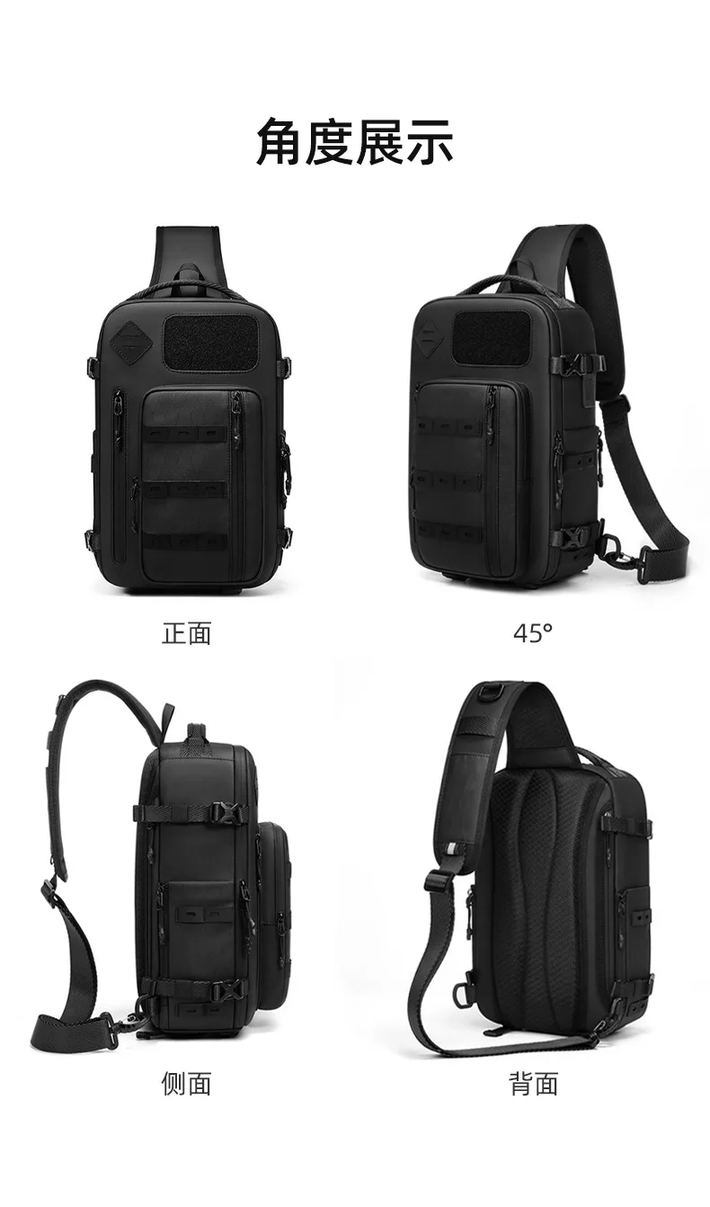 Cross Shoulder Bag Man Chest Bag Waterproof Tactical Waist Messenger Bag Zipper Fashion Outdoor