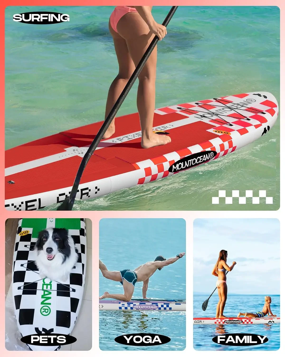 Up Paddle Board gonfiabile leggero compatto da viaggio ISUP Board con Set completo di accessori, 4 pezzi AD Paddle, piccolo