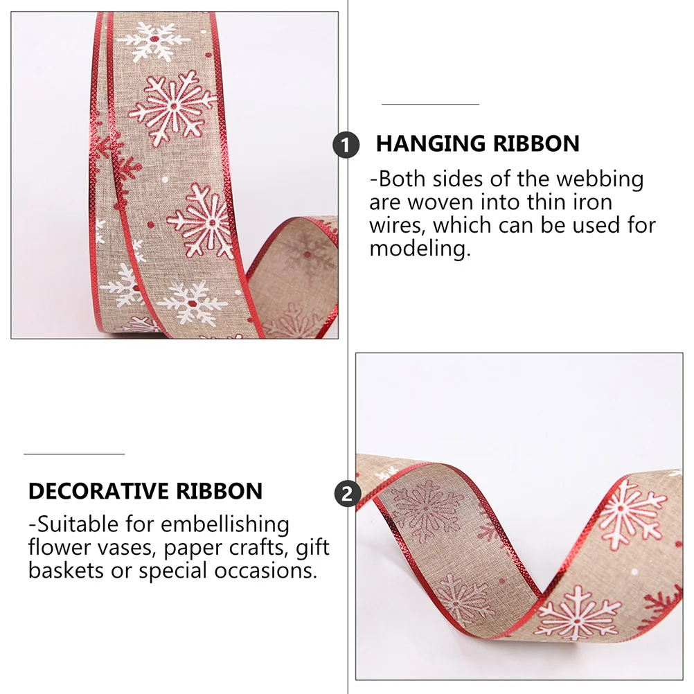 

1Pcs Snowflake Weaving Ribbon Durable Linen Imitation Rope Festive Hanging Decoration for Gift Wrapping DIY Craft