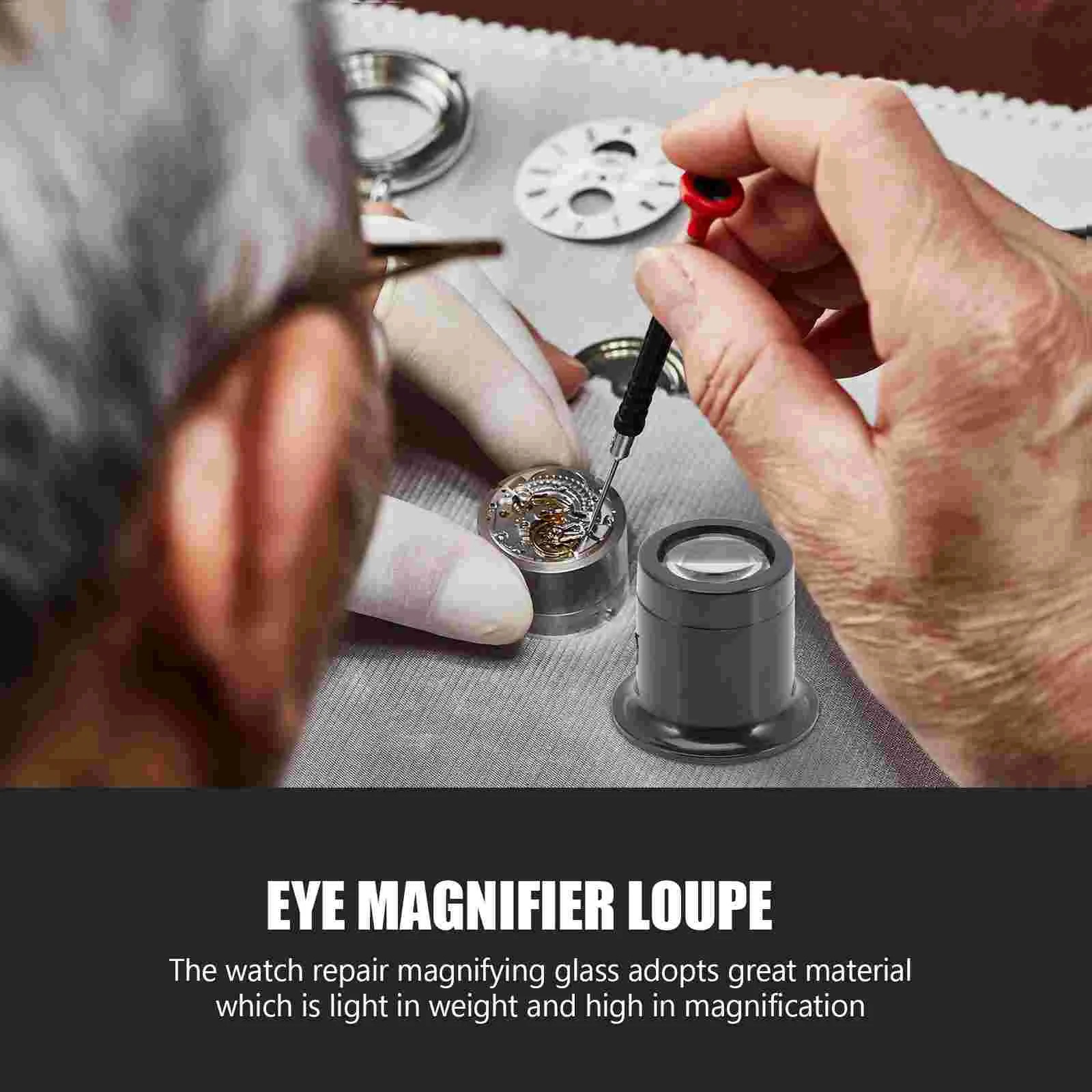 Magnifying Glass Steel Ring Magnifier Kit Glasses Burr-free Watchmakers Repairs Tool Repairing