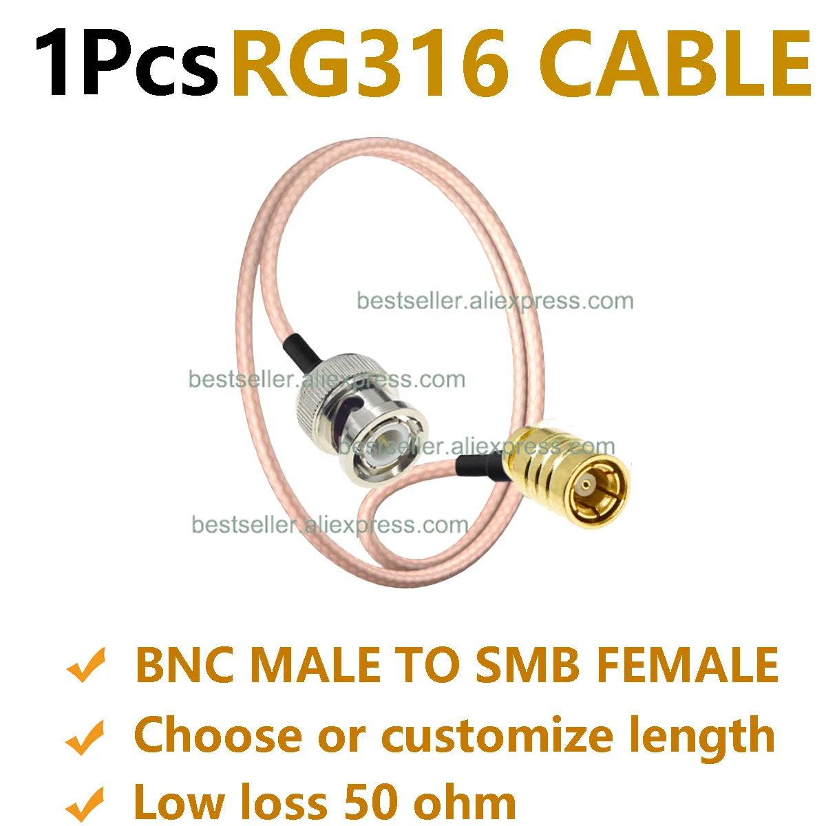 1Pcs RG316 Bnc Male… - image