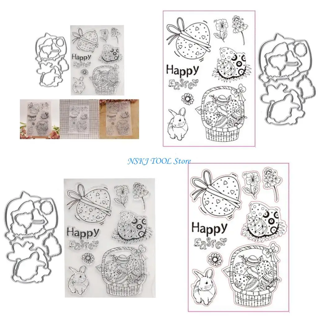 

L8RC металлические трафареты пасхальные яйца кролика штампы трафареты DIY альбом для скрапбукинга