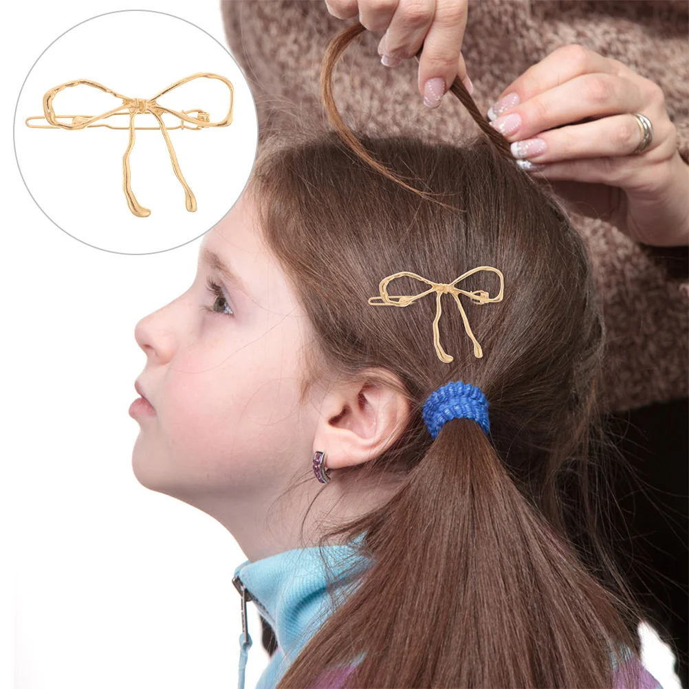 

2Pcs Retro Hair Clips Aesthetic Bowknot Design Secure Hold for Women Girls Small Metal Bow Accessories Styling