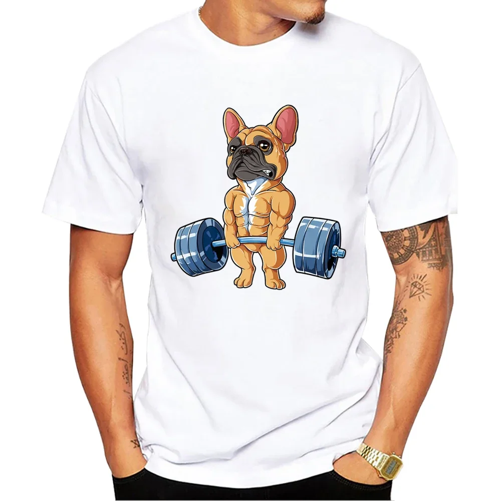 komik Harajuku shirt kısa kollu tişörtleri serin rahat Tee TEEHUB fransız Bulldog halter baskılı erkekler men clothing  harajuku