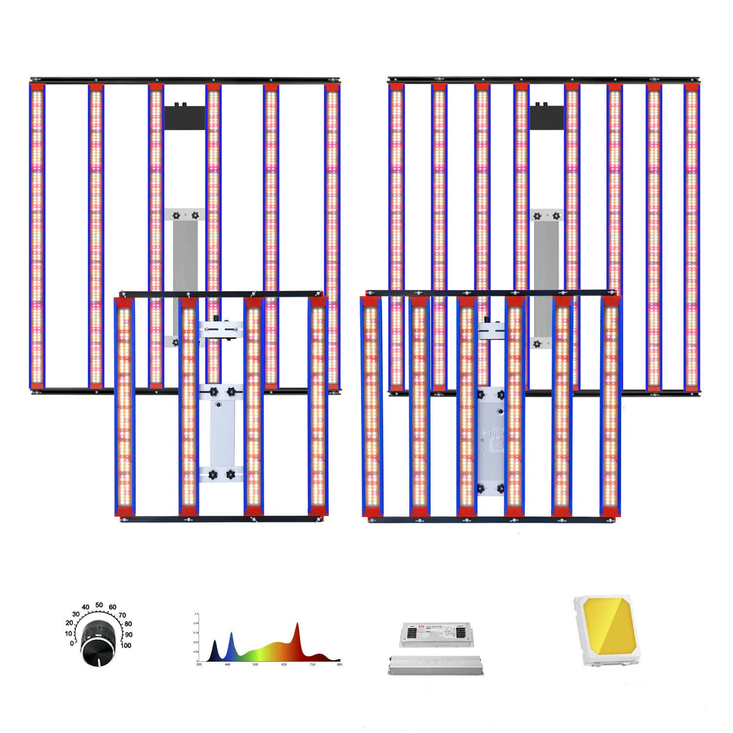 

Светодиодные фитолампы YXO Yuxinou EU BR Stock 800W 1000W для растений, полный спектр, LED Grow Light Lm301h Evo Lm282b 240W
