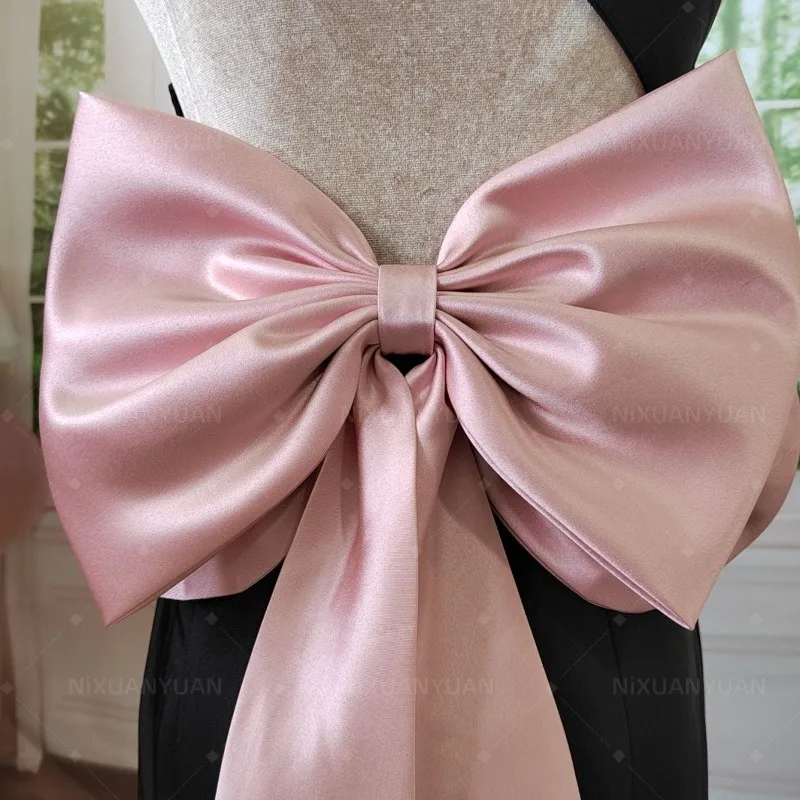 Wholesale Pretty Bow with Pin Wedding Belt Bride Gown Matching Accessories Detachable Handmade Bowknot DIY