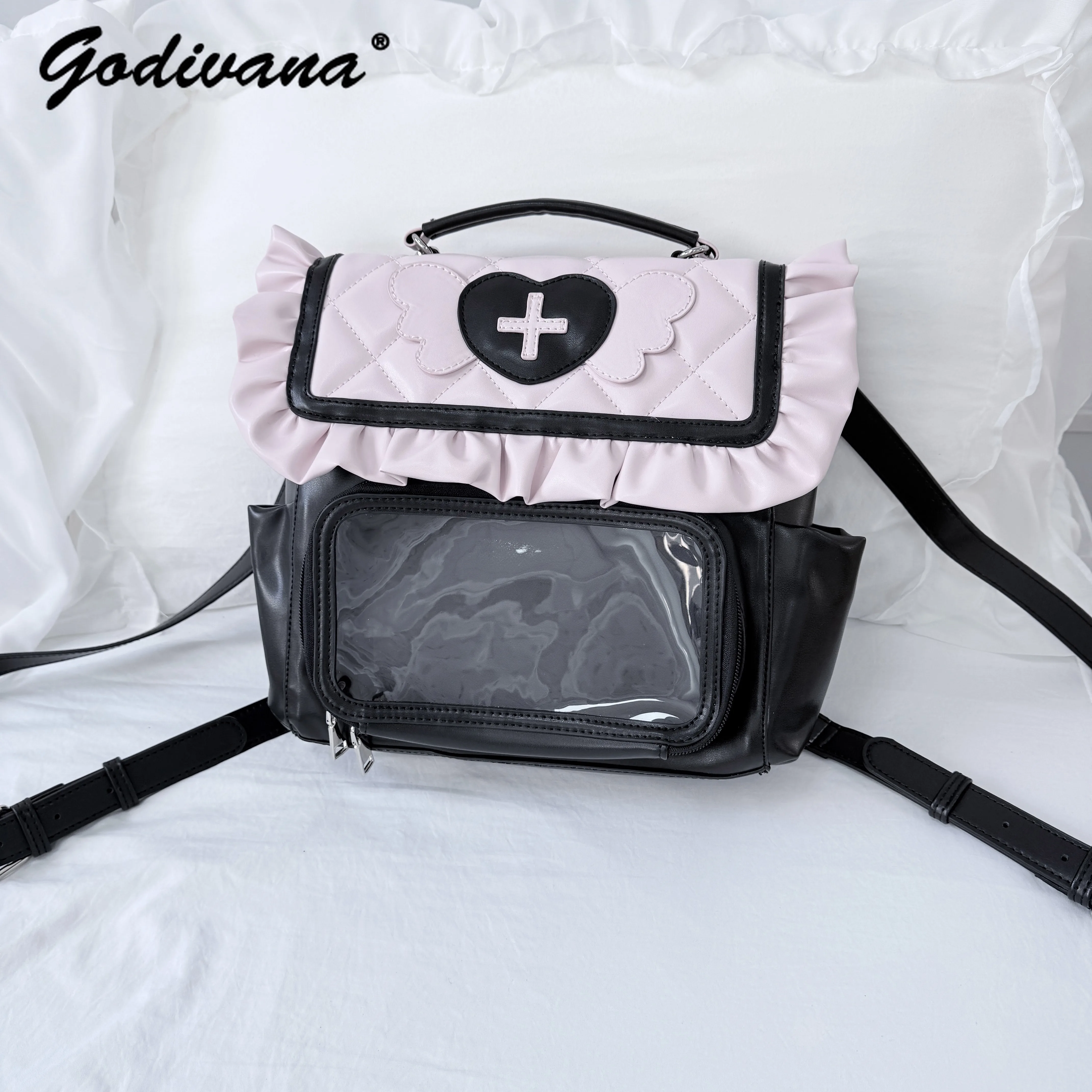 Original Angel Medical Bag Aqua Series Black Pink Itabag Students Backpack Subculture Black Purple Shoulder Bags