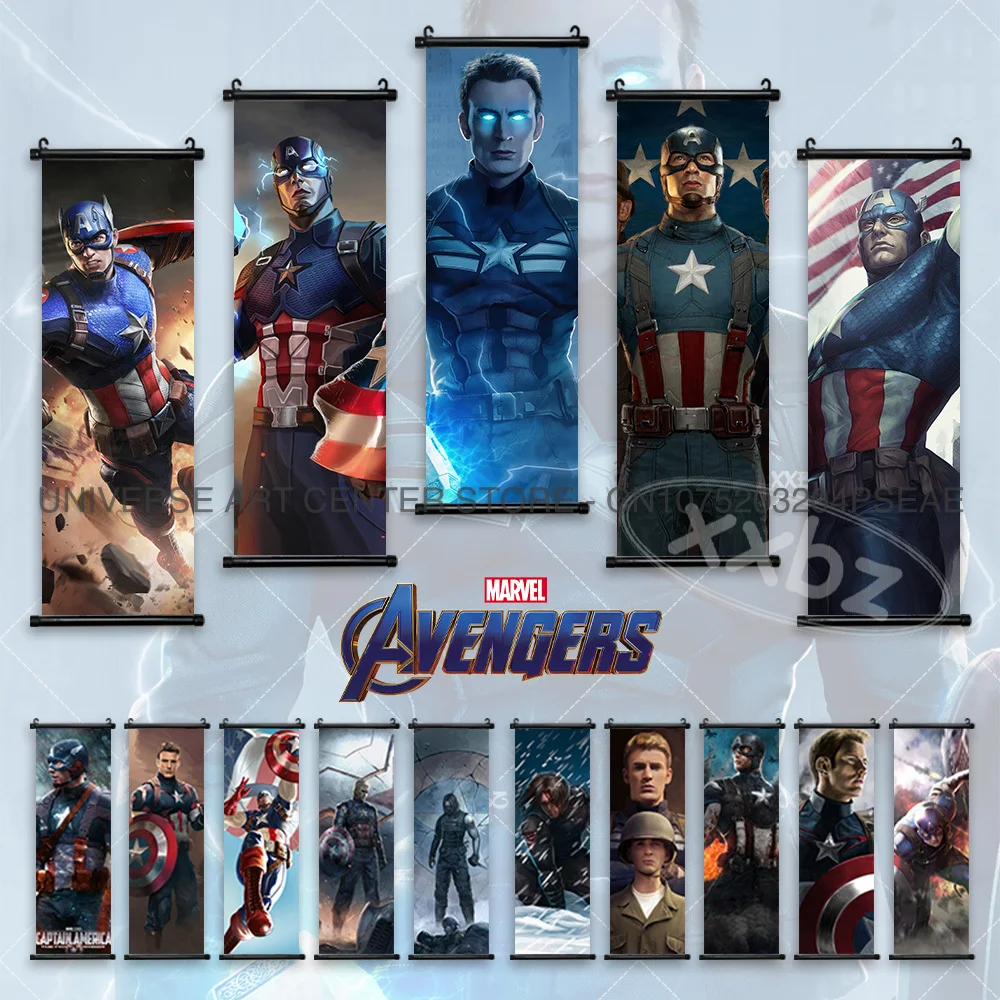 Captain America Poster The Avengers Home Decoration Hanging Painting Steven Rogers Wall Art Marvel Movies Canvas Scrolls Picture