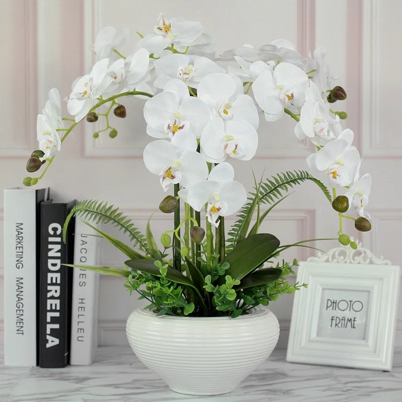 

Artificial Flower Phalaenopsis Bonsai Decorative Simulated Potted Ornaments Flower Butterfly Orchid Potted Plant VP-SF260507