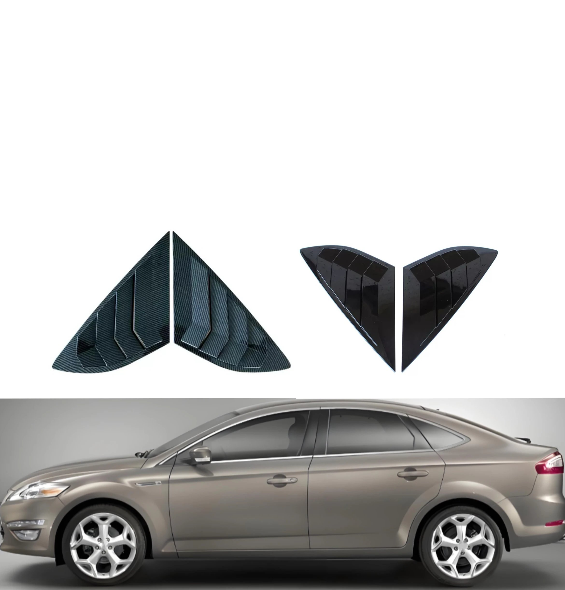 Car Rear Louver Window Side Shutter Cover For Ford Mondeo Fusion Sedan 2013 2014-2018 Trim Sticker Vent Scoop ABS Carbon Fiber