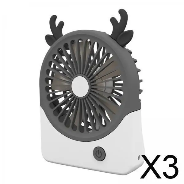 

USB-вентилятор для стола, мини-вентилятор с дизайном оленя, тихий настольный вентилятор, портативный перезаряжаемый вентилятор для охлаждения воздуха для гостиной и офиса