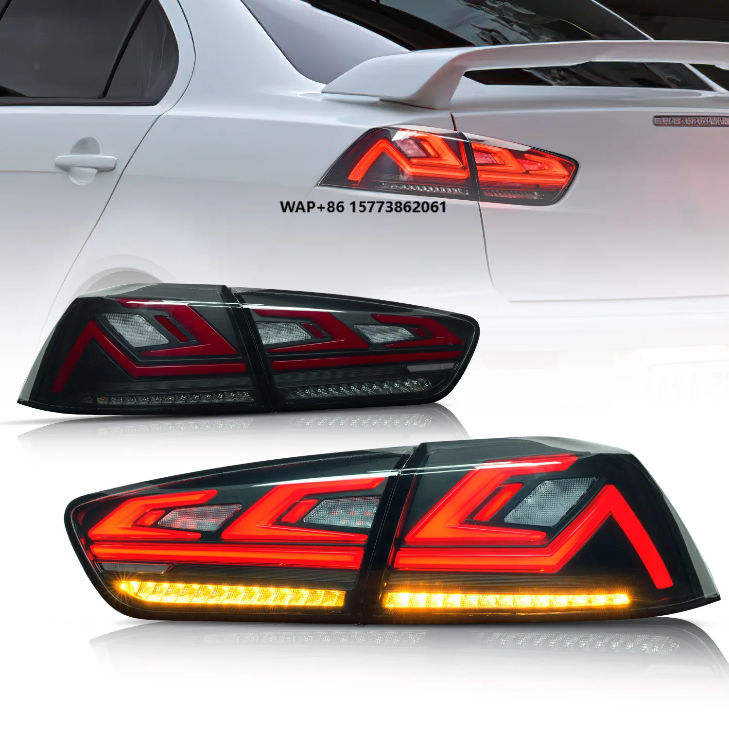 

Pair of LED Car Tail Light Assembly for Lancer 2008-2018 Brake Signal Tuning Parts 12V Rear Lamp System
