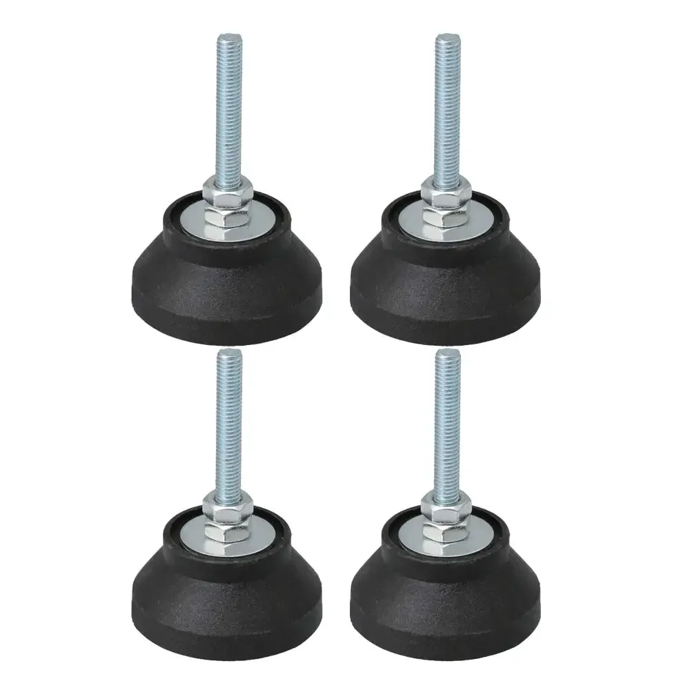 4Pcs Adjustable Fixed Threaded Pole Leveling Foot Leg Leveler 60mm Base Dia M8x50mm for Table to Adjust Height