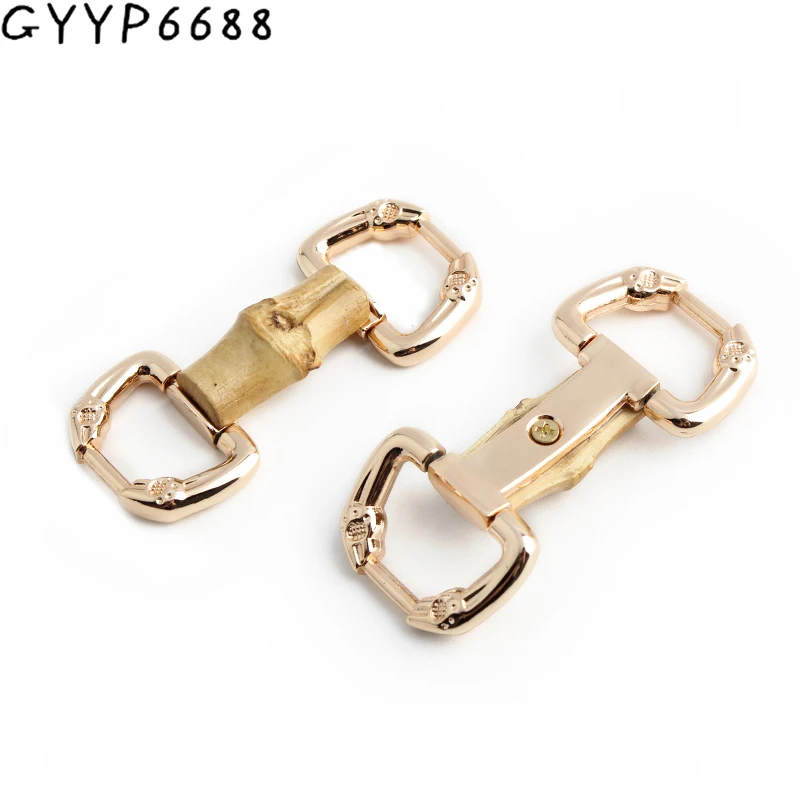 2-10-30PCS Bamboo Hanger Connector For Bags Handbag Shoulder Clasps Leather Strap Clip Buckles Decorative Hardware Accessories