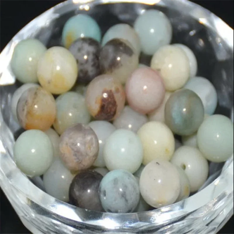 

Multi-Colored Amazonite Loose Beads Natural Gemstone Smooth Round for Jewelry Making