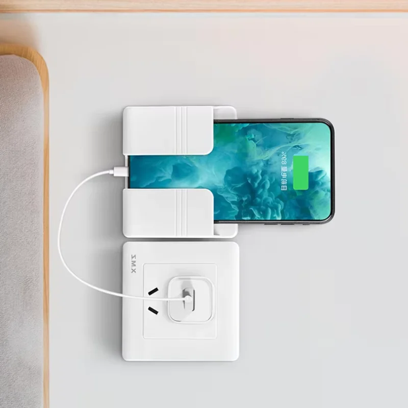 Do telefonu komórkowego Huawei Iphone Xiaomi Uchwyt ścienny Uniwersalny hak do ładowania telefonu komórkowego Wiszący stojak Wspornik Haki Stacja dokująca do ładowania — zdjęcie 6