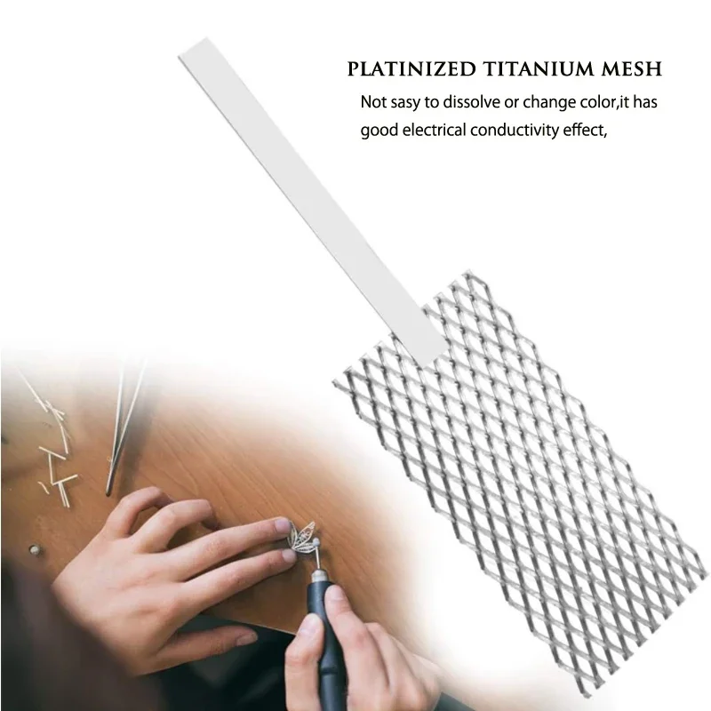 Platinum Titanium Mesh Anode with Handle for Gold Silver Jewelry Plating Machine Tools Metal Electroplating Equipment