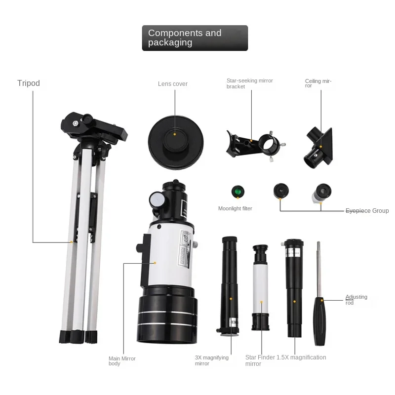 Telescopio astronomico F30070M con cercatore di stelle per occhiali da osservazione HD ad alta potenza per l\'osservazione lunare professionale dei