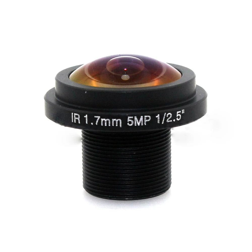 Security Monitoring Lens HD 5mp Fisheye 1.7mm CCTV Lens Wide Angle Lenses 1/2.5" Fisheye Lens For IR Board For IP Camera
