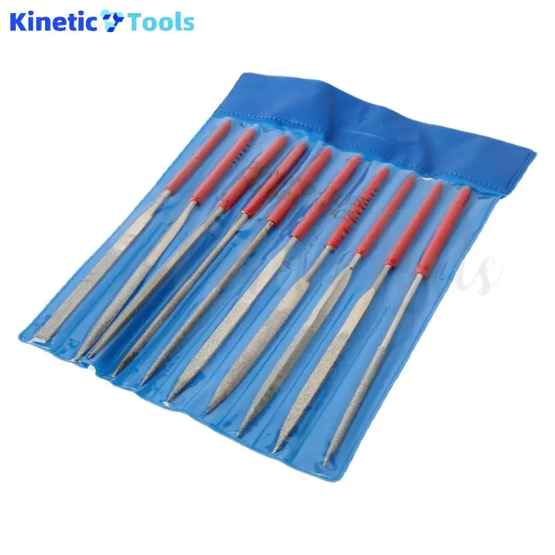 

10Pcs Diamond Needle File Set 140x3mm Mini Needle File Kit For Stone Glass Metal Carving Craft Hand Tools Needle File Set