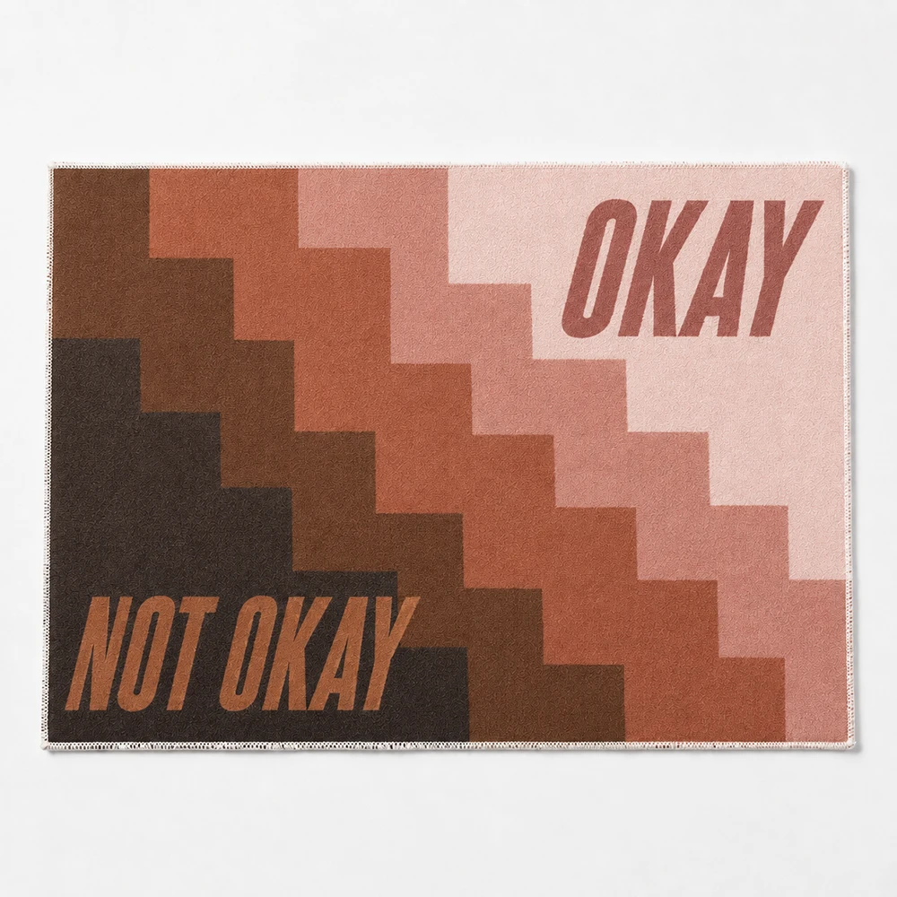 Personalized Doormat Custom Photo Text Logo Okay Not Okay Non Slip Welcome Mat Indoor Entryway Entrance Rug Housewarming Gift