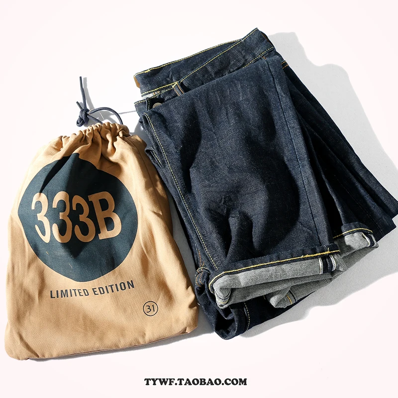 

Cuffed Straight Leg Men's Jeans Denim Heavyweight Original Color Youth Casual Faion Urban Sle mid Waist Zipper Fly Long P...