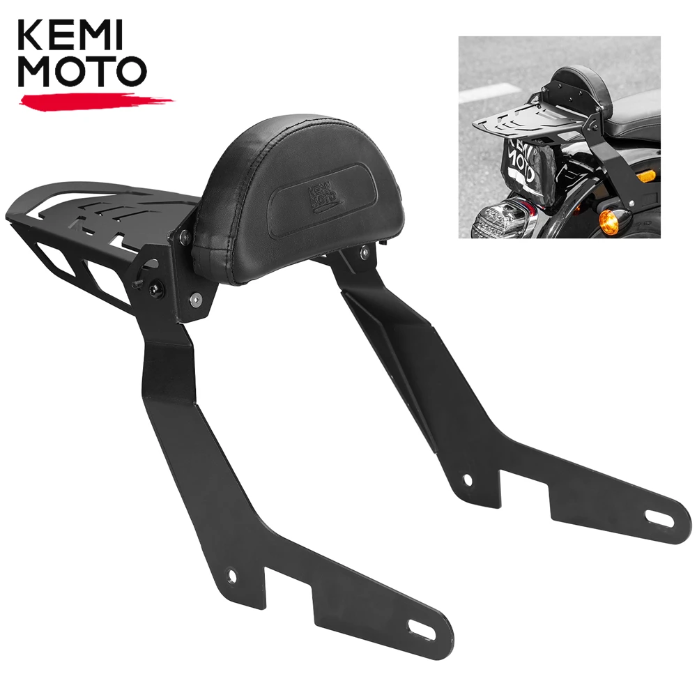 Motorcycle Passenger Backrest Sissy Bar with Luggage Rack Motorcycle Tailstock Kits for Low Rider FLSB/FXLR/FXLRS/FXLRST/FXRST