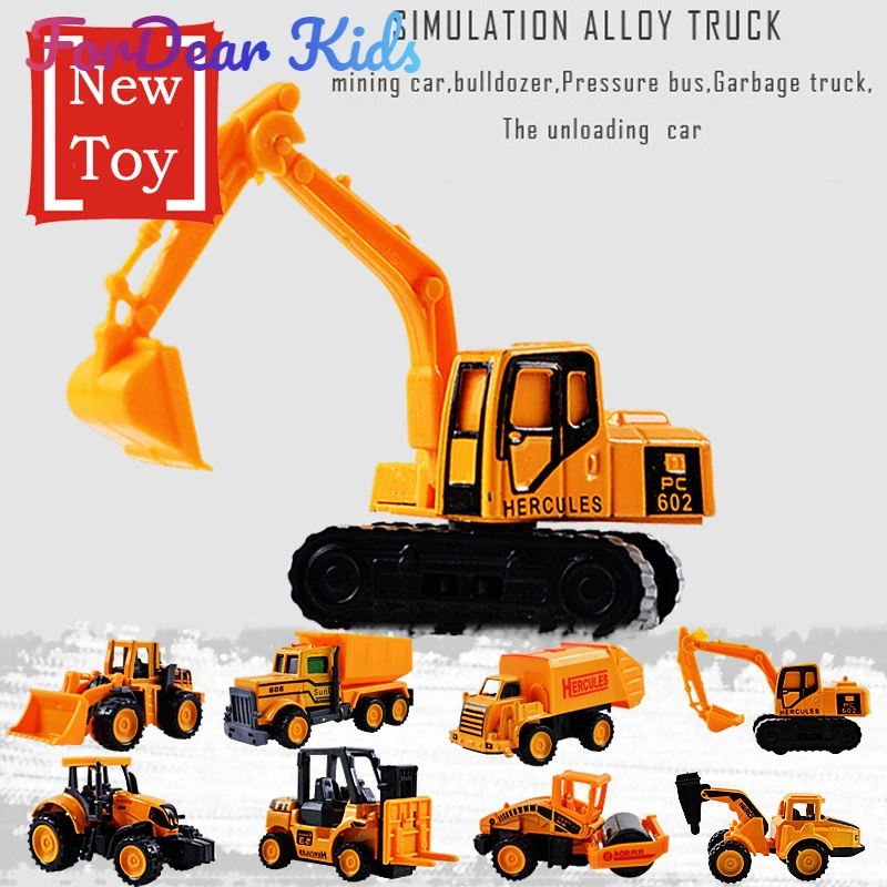 

8 Styles Baby Engineering Cars Toy Boys Girls Imitation Inertial Engineering Car Children Toy Alloy Excavator Gift 2023 New Toy