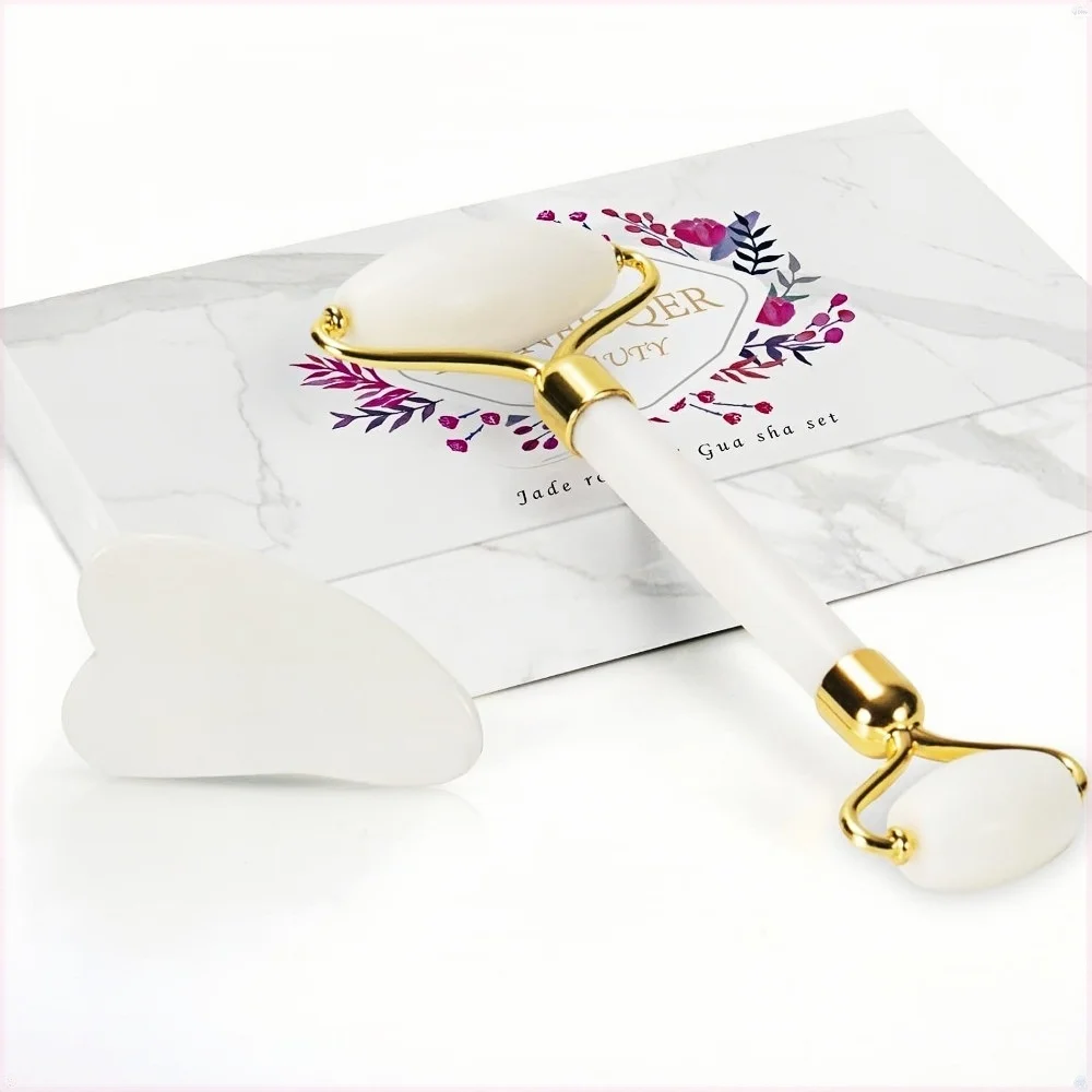 

Набор для массажа лица: гуаша и нефритовый роллер, массажер для лица, шеи, спины, рук, ног, глаз, уменьшает отечность и улучшает состояние кожи, уменьшает морщины