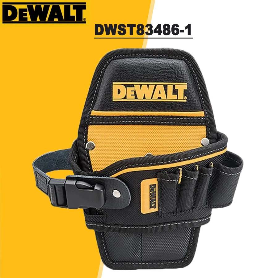 DEWALT-bolsa compacta para taladro, diseñada para sentarse en el cinturón, 6 bolsillos, bolsa para herramientas, accesorios para herramientas,